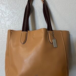 Coach Derby Tote Light Saddle Pebbled Leather Shoulder Bag